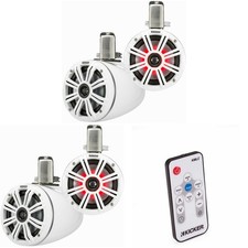 Kicker 2 Pair  KMTC65W 6.5" Loaded Marine Wake Tower Enclosures with 45KM65...