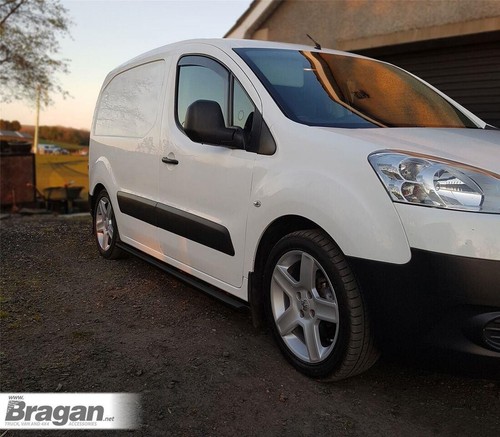 Black Stainless Steel Side Bars To Fit Citroen Berlingo 2016-2019 With Mudflaps - Picture 2 of 3
