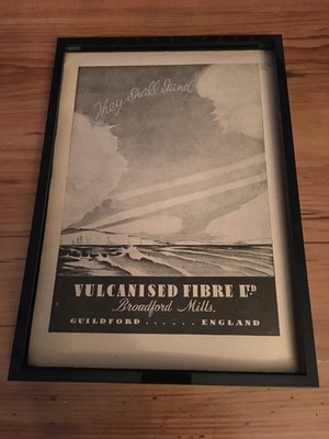 Vulcanised Fiber Ltd of Guildford - 1942 A4 gerahmte Werbung 