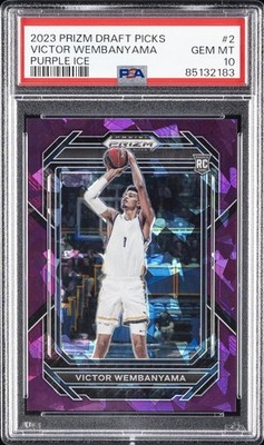 2023 PANINI PRIZM DRAFT PICKS PURPLE ICE #2 VICTOR WEMBANYAMA 13/149 PSA 10