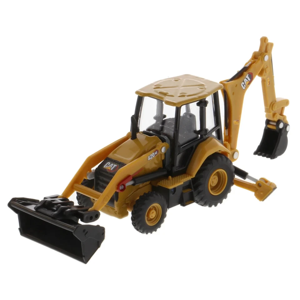 Caterpillar CAT 420 XE Backhoe Loader w/ Attachments 1/64 Scale Diecast Model - Image 3 of 4