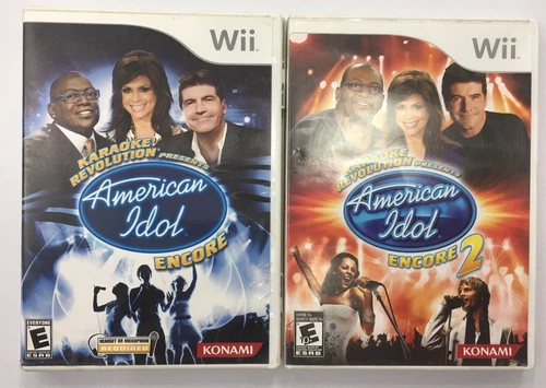 American Idol Karaoke Revolution Encore 1 and 2 Wii  Complete w/ Manuals