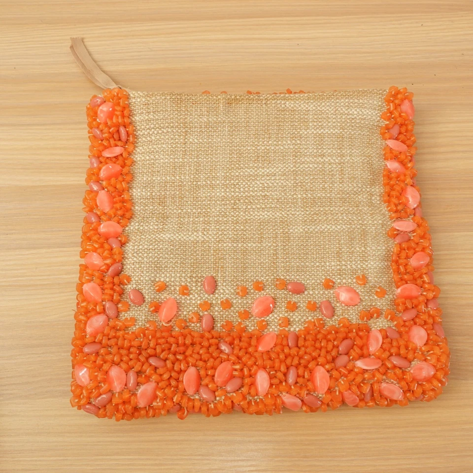 Banana Republic 手包橙色宝石串珠折叠鸡尾酒袋 178 美元 — 第 3/4 张图片