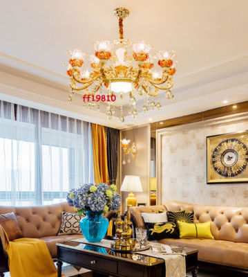 luz リング luzury European Zinc Alloy Flower Crystal Lighting Luxury Ceiling
