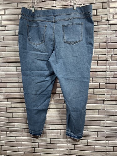 Womens 2X stretch denim pull on blue lt wash mid rise skinny tummy control NWT - Picture 13 of 13