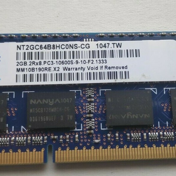 Barrette Mémoire NANYA 2GB DDR3 PC3-8500S - SO-DIMM 204 Broches - Occasion
