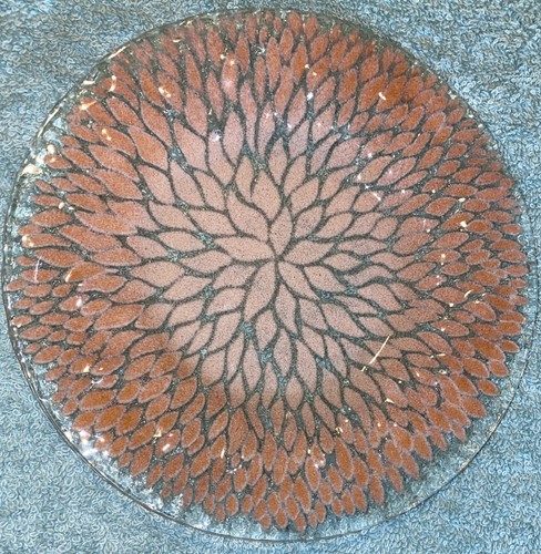 Vintage Sydenstricker Artist Studio Fused Glass Floral Plate