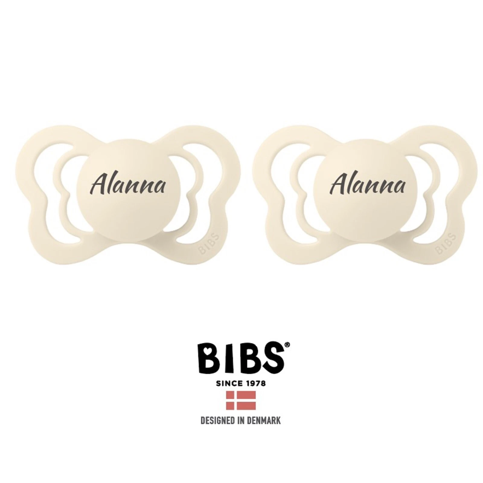 BIBS COUTURE *2-PACK* PERSONALISED DUMMY PACIFIER SOOTHER, ORTHODONTIC TEAT
Opens in a new window or