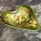 Vintage Murano Art Glass 7 1/2” Candy Bowl Tutti Frutti  Silver Specks