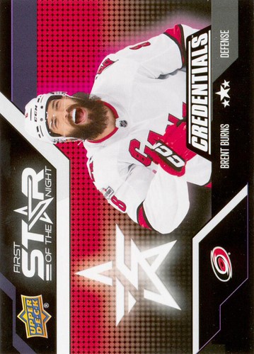 2022-23 Upper Deck Credentials Hockey 1st Star of the Night #1S4 Brent Burns