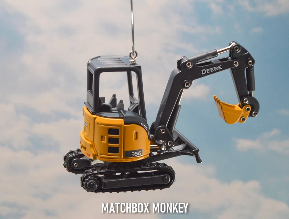 NUEVO John Deere 35G Compacto Excavadora Retroexcavadora Adorno de Navidad CAT Bobcat Volvo Foto 4 de 4