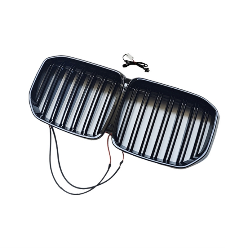 LED Lights Car Front Mesh Grille Grill Double Line For BMW X7 G07 2019 ...