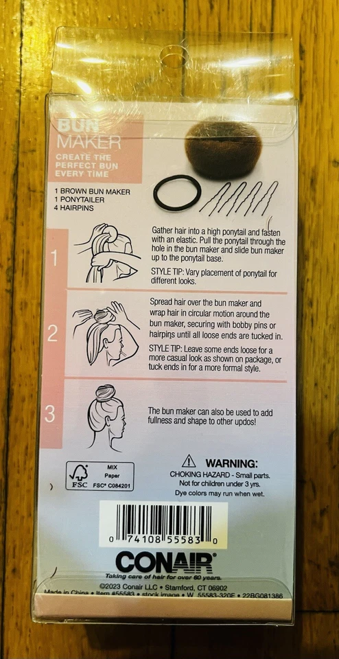 NEW CONAIR BOW BUN MAKER - 6 PIECE KITS (55583) new in original package - Image 2 of 3