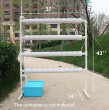 TECHTONGDA Vertical Hydroponic 36 Plant Site Grow System Kit 4 Pipes