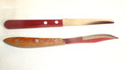 Set of 2 Walco Stainless Japan Knives Brown & Rosewood Handles rounded blunt end — photo 2