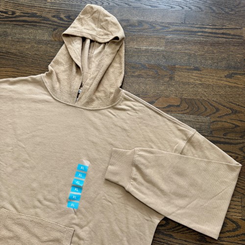Tan Pullover Hoodie Neutral Safari Kangaroo Pocket SEVEN7 *NWT* / Sz XL - Picture 4 of 15