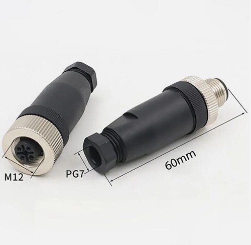 PG7 M12 Sensor Connector 4/5/8/12 Pin Male/Female Straight/Right Angle Plug IP67 - Picture 7 of 35