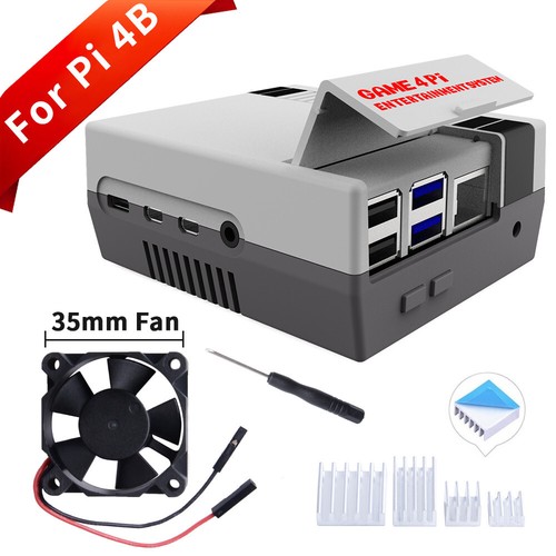 NES CASE for Raspberry Pi 4,GAME 4Pi  ABS Case with Cooling Fan and Heatsinks - Afbeelding 1 van 10