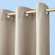 Sun Zero Linen Solid Grommet Room Darkening Curtain - 52 in. W x 84 in. L