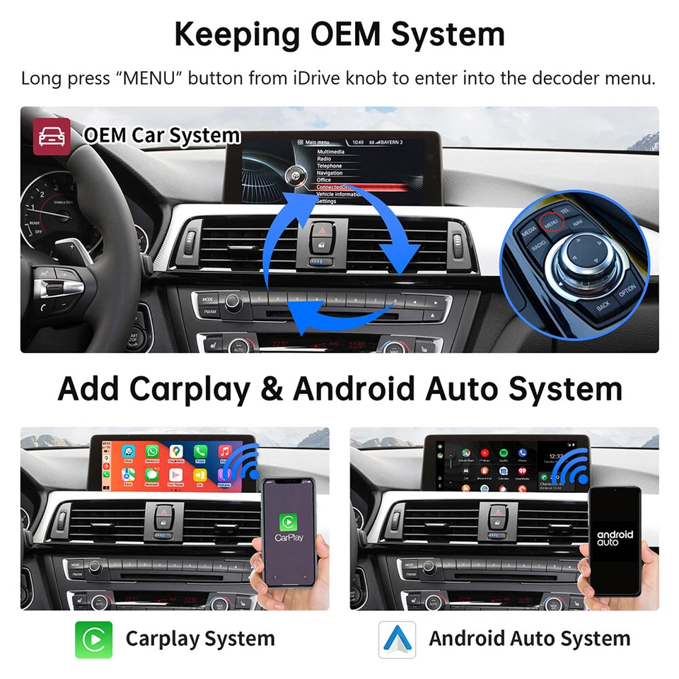 Wireless Carplay Android Auto Nachrüstsatz für BMW 3er 4er F20 F30 F31 F34 F80 - Bild 3 von 4