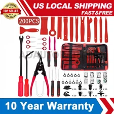 200pc Car Trim Removal Tool Set Radio Hand Pry Panel Door Interior Clip Plastic