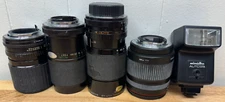 Lot of Camera Lens/Flash - Vivitar, Kiron, Pintax, Sigma Lenses & Minolta Flash