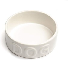 Park Life Designs White with Word DOG Large Pet Bowl 8.5" Diameter