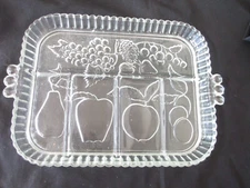 Vintage Indiana Glass Divided 5 Part Serving Relish Tray Platter Dish Fruit...