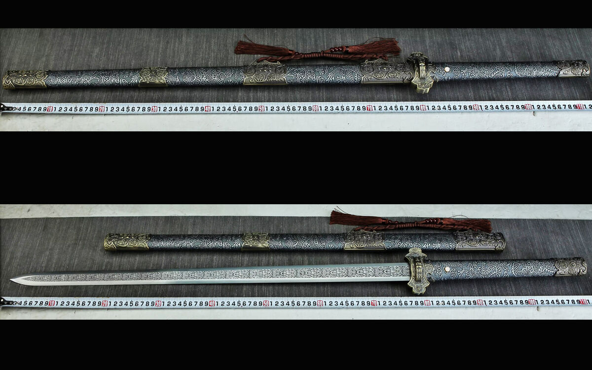 44'' Chinese Straight Sword 1095 Carbon Steel Tang Dynasty 44'' Chinese Straight Sword 1095 Carbon Steel Tang Dynasty