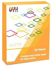 QYH Premium Printable Vinyl for Inkjet Printer-120 Matte Waterproof Sticker P...