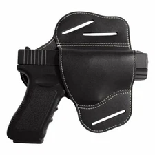 OWB Leather Gun Holster for Tactical Concealed Carry 3 Slot Pancake Belt Holster