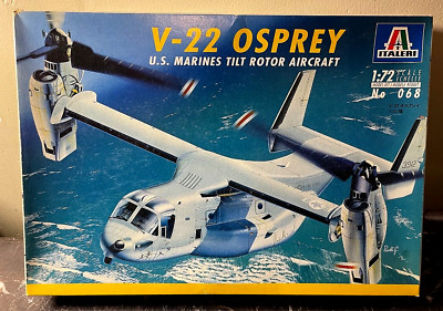 NEW Italeri V-22 Osprey U.S. Marines Tilt Rotor Aircraft 1/72 Kit 068 Model-(13E
