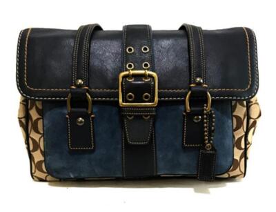 MINT Coach 2004 Fall Special Edition Sig C Denim Suede Flap