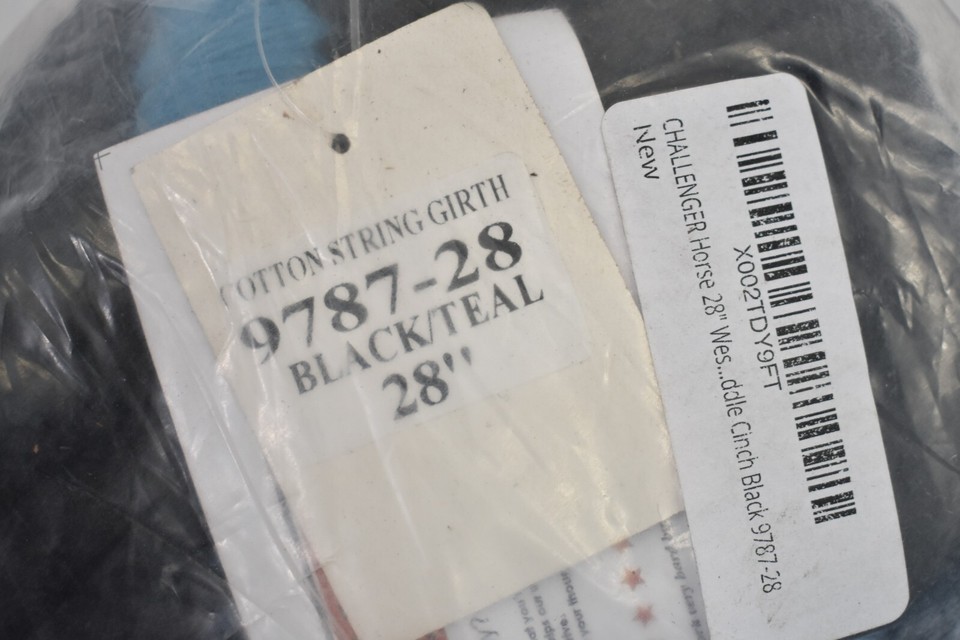 Sous-ventrière Western (cinch) 25 Brins - Noir - Pour Selle Roper - Marque Challenger