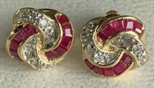 2 CT Baguette Lab-Created Red Ruby Elegant Stud Earrings 14k Yellow Gold Plated