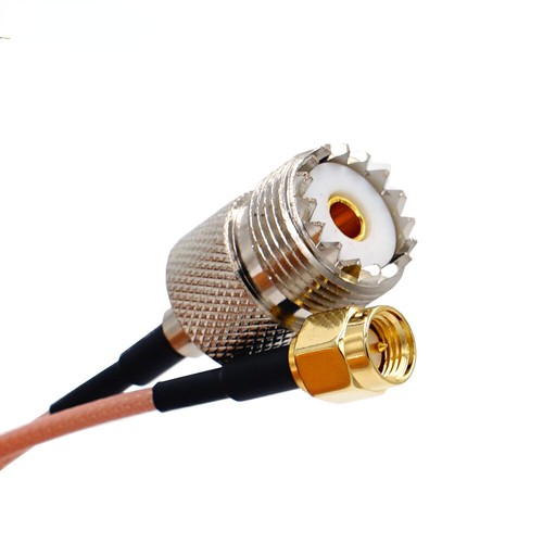 UHF SO239 Female PL259 to SMA Male Plug Crimp Adapter RG316 Cable Jumper Pigtail - Picture 1 of 6