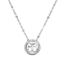 Sterling Silver Button Necklace Textiles Clothes Fabric Creative Tailor
