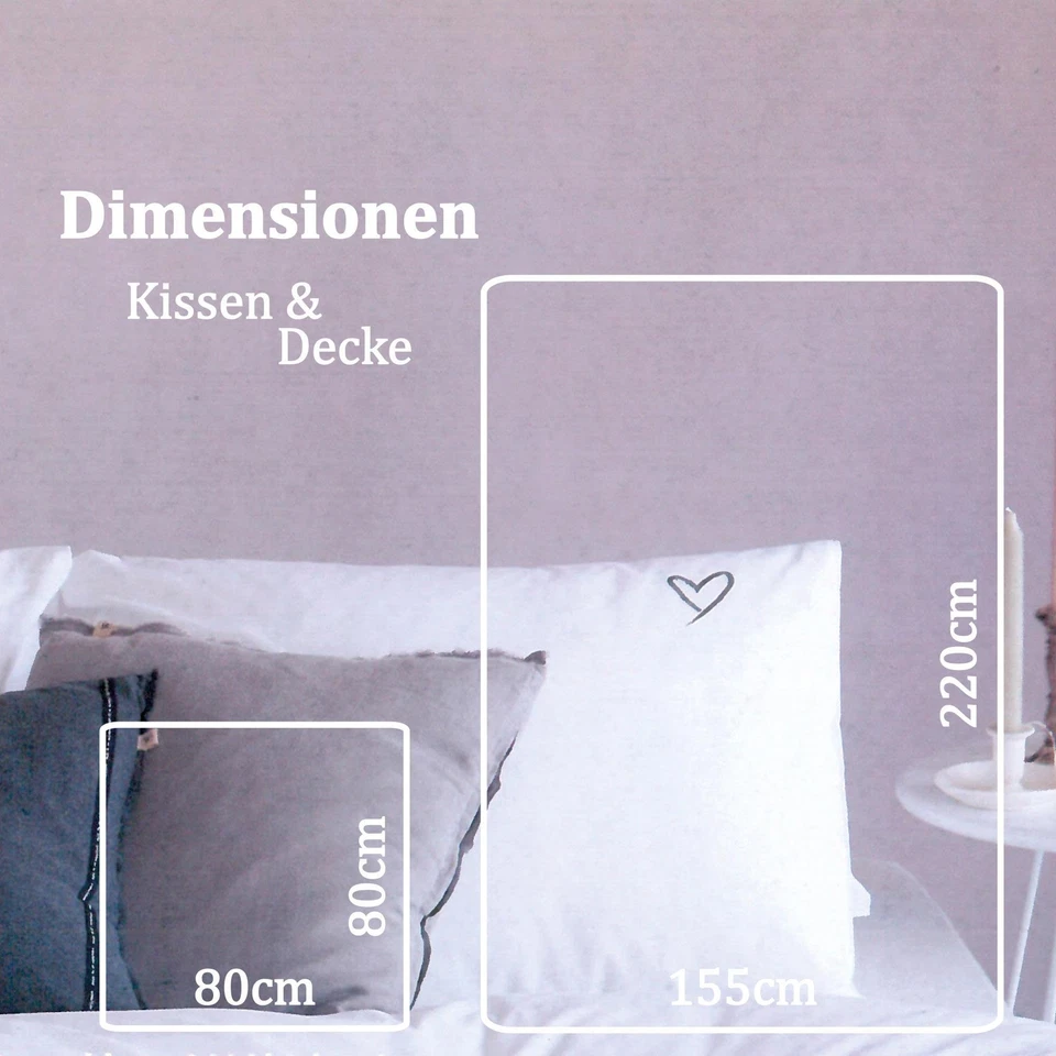 Bettwäsche-Set 135x200 + 80x80 Baumwolle Garnitur Kissen Decke Bettbezug 2 tlg - Bild 3 von 4