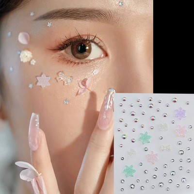 Strass-Schmetterlingsaufkleber Make-Up-Party-Dekoration Gesichtsschmuck ︴