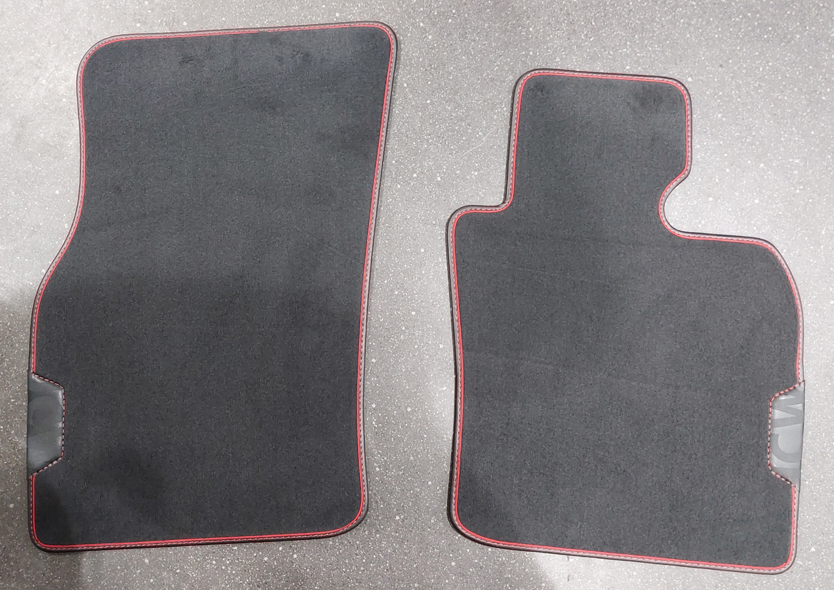NEW MINI F55 F56 F57 FRONT BLACK CARPET JCW RED TRIM LEATHER