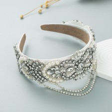 Crystal Rhinestone Headband Women Girls Baroque Hair Hoop Tassel Tiara