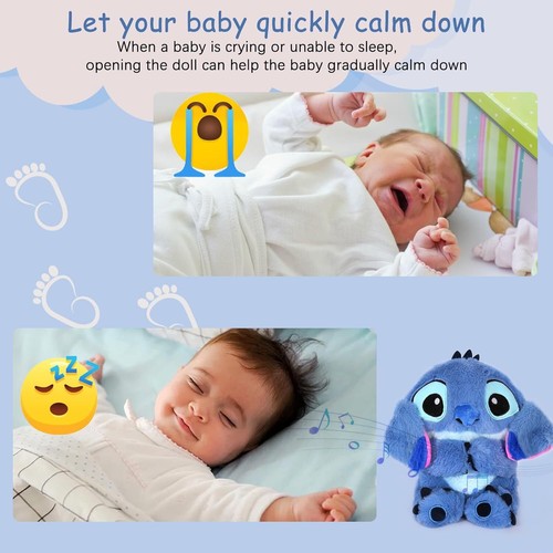 Beruhigender & Atmender Plüschtier Stitch für Kinder Spielzeug mit Musik DHL - Bild 6 von 24