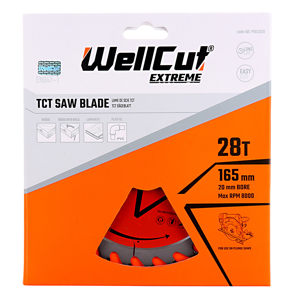 Plunge Saw Blade 165 x 20mm 28T For GTS165 MSPS1200 TTB673CSW PLS1214