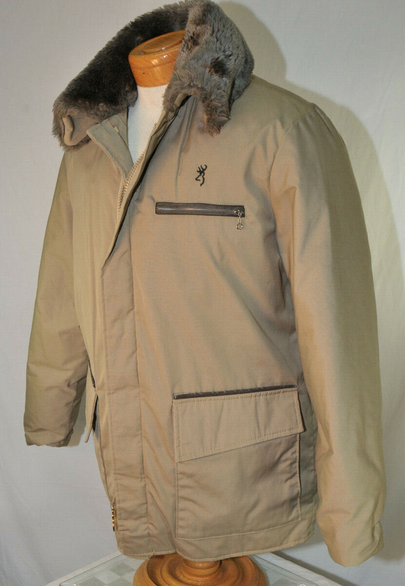 Vintage Browning Down Hunting Coat Made In USA Fur Collar Vintage Browning Down Hunting Coat Made In USA Fur Collar