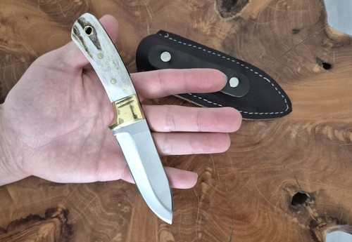 Jagdmesser Hirschgeweih und Messing Griff Bowie Messer - Bild 6 von 9