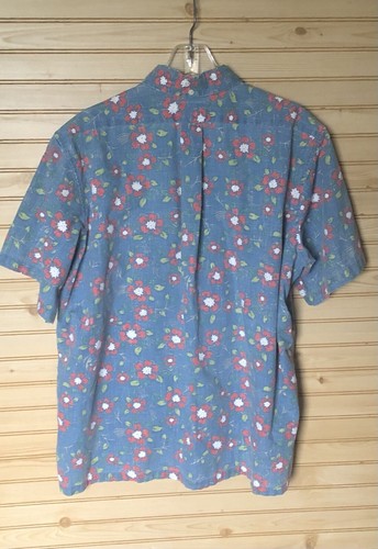 VTG Reyn Spooner Hawaiian Popover Blue Floral Short Sleeve Shirt Men XL - Picture 2 of 8