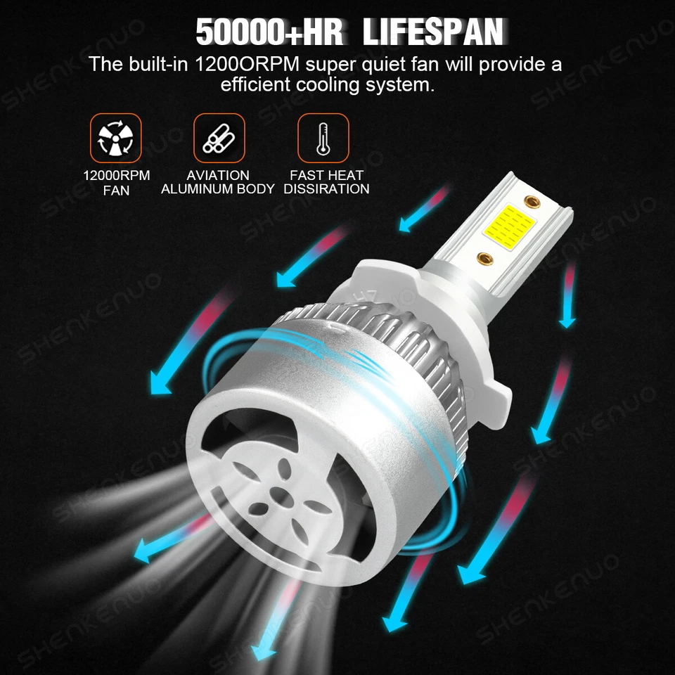 For Mazda Protege5 2002-2003 6x 9005 H7 H3 Headlight & Fog Light LED Combo Bulbs - Image 2 of 4