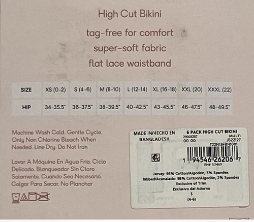 Joyspun High Cut Bikini Panties Underwear 6 Pair Pack Tag-less Small (4-6) NWT - Picture 6 of 7