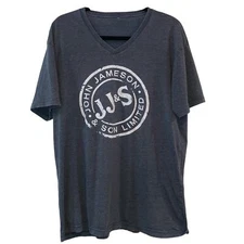 John Jameson & Son Limited V Neck Graphic Short Sleeve Tee Shirt