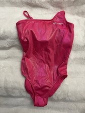 JUSTICE SPORT ASYM SHINE SWIMSUIT PINK SIZE L 12/14